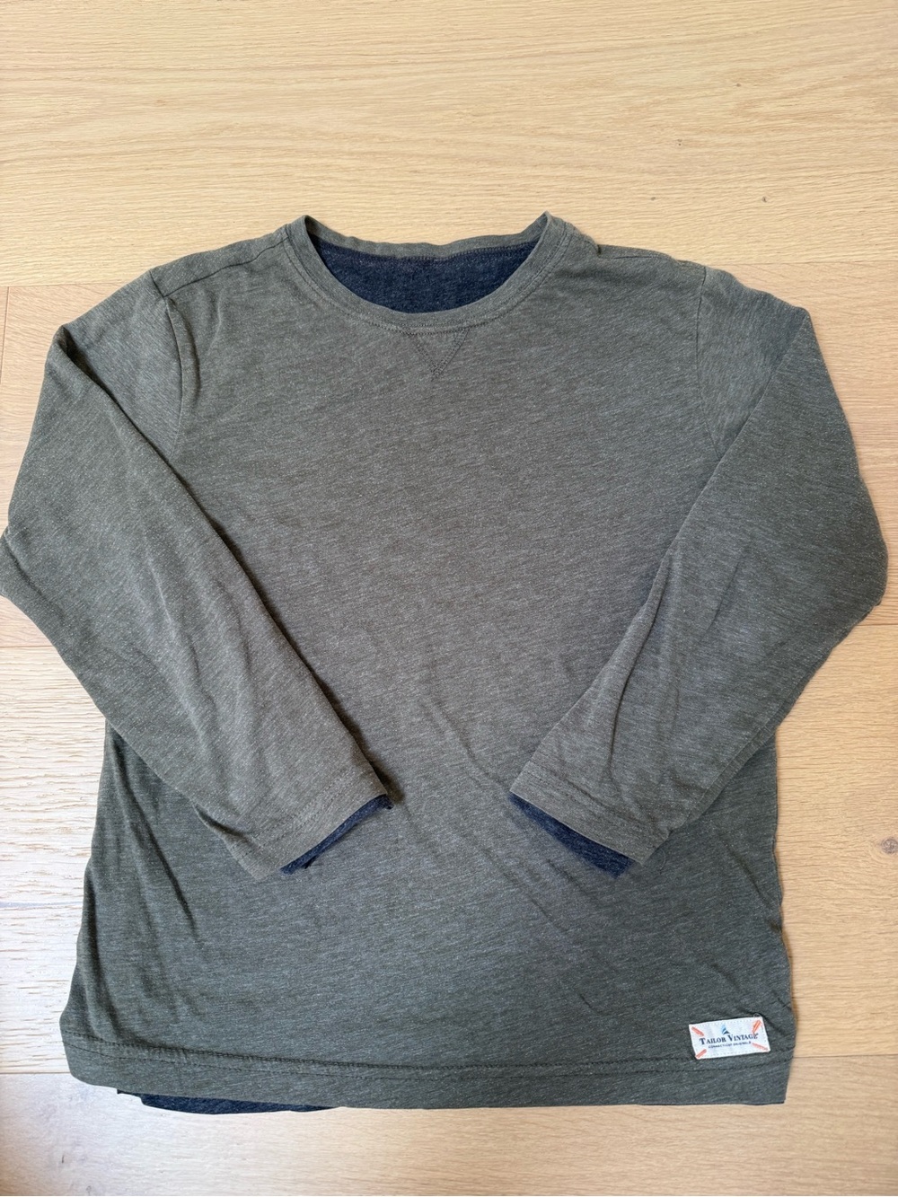 Tailor Vintage Olive Green Short Hem Tee